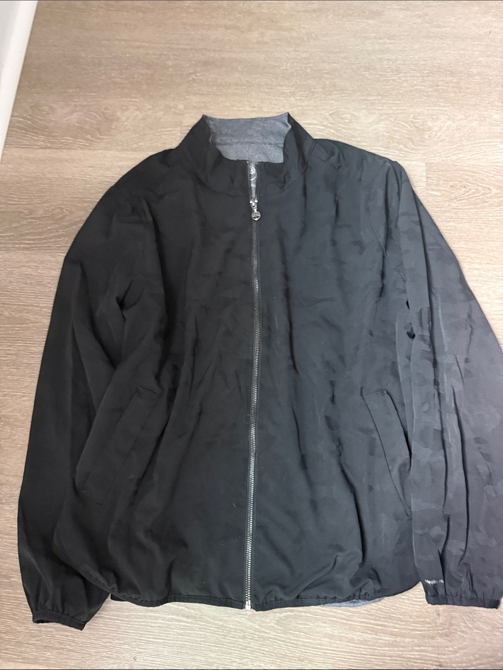 healing hands Black Camo Zip-Up Scrub Jacket